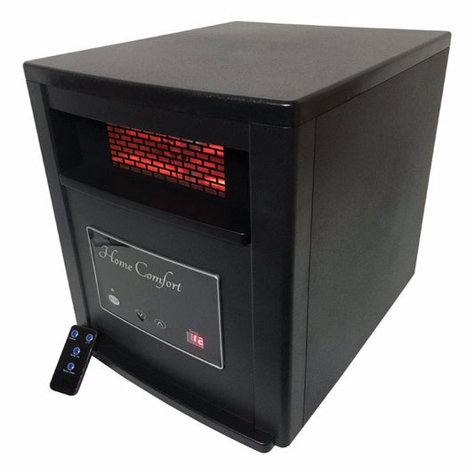 Home Comfort Black Electric Infrared Portable Heater with Remote 1500W 120V 12A 90-Level 5200 BTU