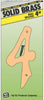 Hy-Ko 4 in. Gold Brass Nail-On Number 4 1 pc
