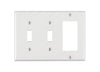 Leviton White 3 Gang Plastic Gfci/Rocker/Toggle Wall Plate 1 Pk