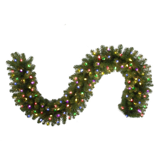 Celebrations 9 ft. L Incandescent Prelit Multi Mixed Pine Christmas Garland (Pack of 4).