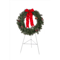 Holiday Bright Lights 30 in.   D Decorated Memorial Christmas Wreath with Stand (Pack of 4).