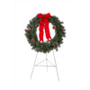 Holiday Bright Lights 30 in.   D Decorated Memorial Christmas Wreath with Stand (Pack of 4).