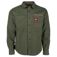 Milwaukee Gridiron M Long Sleeve Men's Collared Green Flannel Shirt