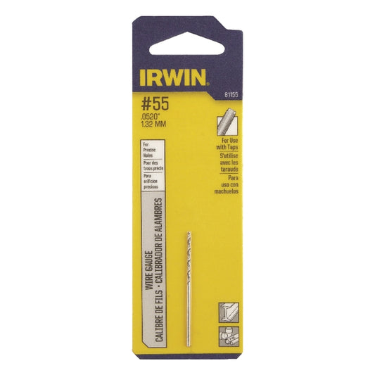 Irwin 55 X 1-7/8 in. L High Speed Steel Wire Gauge Bit Straight Shank 1 pc