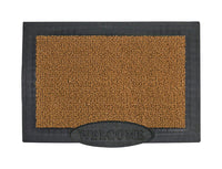 GrassWorx 36 in. L X 24 in. W Black/Brown Welcome Polyethylene Door Mat