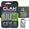 3M Claw Silver Drywall Picture Hanger 25 lb 4 pk