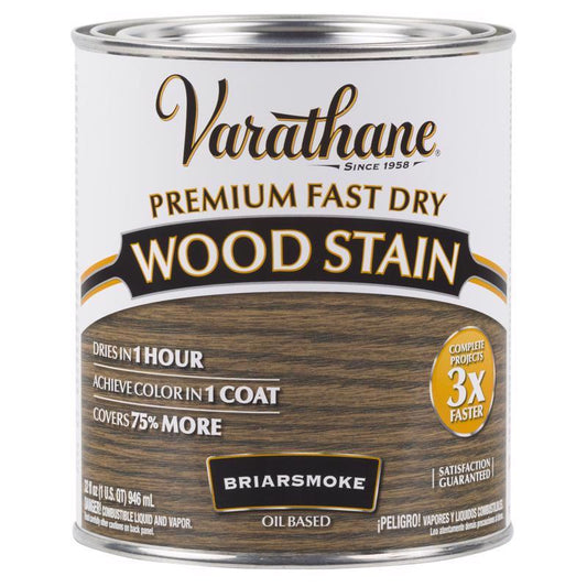 Varathane Premium Fast Dry Semi-Transparent Oil-Based Briarsmoke Wood Stain 1 qt. (Pack of 2)