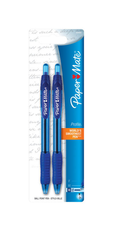 Papermate Profile Blue Retractable Ball Point Pen 2 pk (Pack of 6)