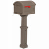 Gibraltar Mailboxes Grand Haven Plastic Post and Box Combo Mocha Mailbox 54 in. H x 16.63 in. W x 20 in. L
