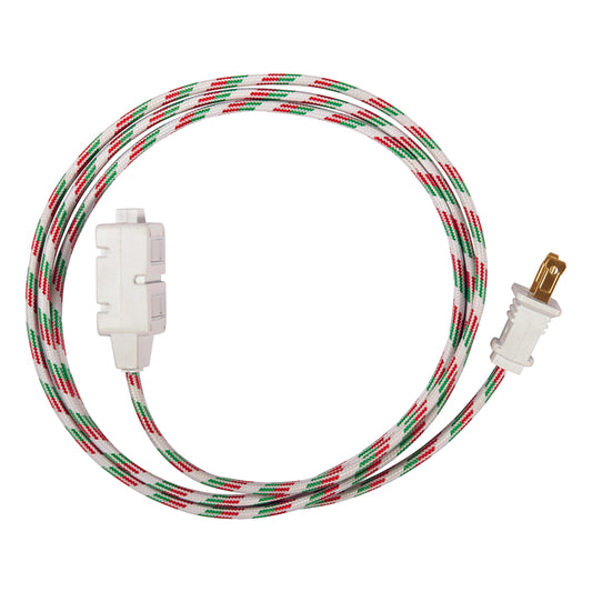 FabCordz Indoor 6 ft. L Green/Red/White Extension Cord 16/2 SPT-2