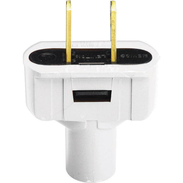 Enchufe de vinilo no polarizado para uso comercial y residencial Leviton, 1-15P, calibre 18-14 AWG, 2 polos, 2 cables, a granel (paquete de 25)