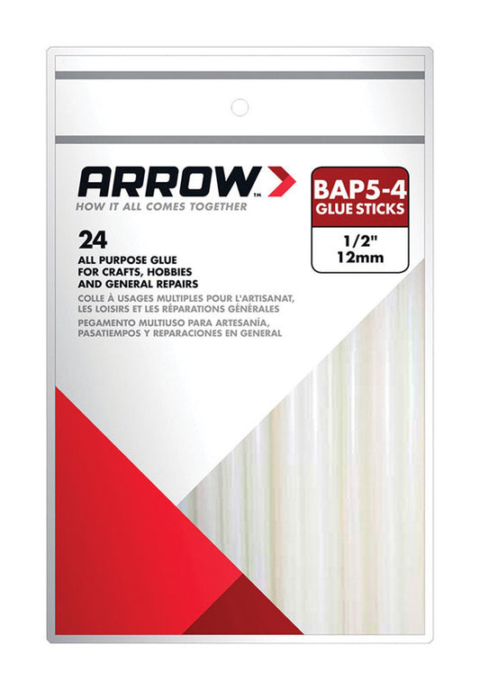 Arrow 0.5 in. D X 4 in. L All Purpose Glue Sticks Clear 24 pk