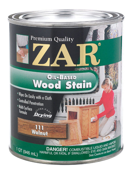 ZAR Semi-Transparent Smooth Walnut Deep Oil-Based Wood Stain 1 qt. (Pack of 4)