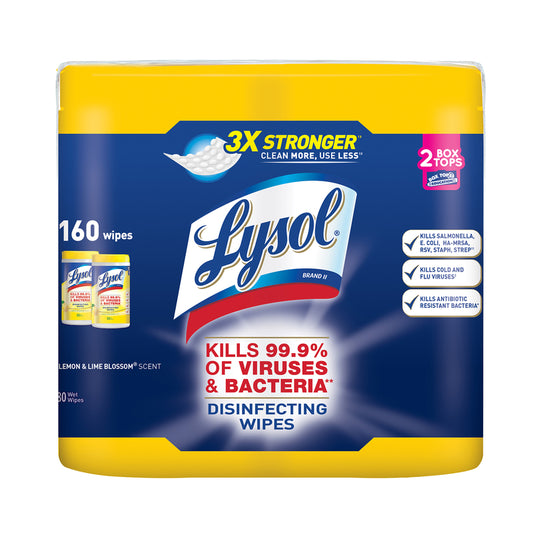 Lysol Fiber Weave Antibacterial Wipes 80 pk (Pack of 3)