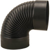 Imperial Manufacturing Group Bm0025 8 Black Matte 90° Corrugated Stovepipe Elbow  (Pack Of 4)