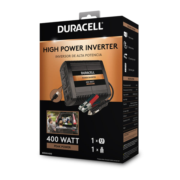 Inversor de corriente Duracell 115 V 400 W 2 salidas