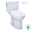 TOTO® Drake® Transitional WASHLET®+ Two-Piece Elongated 1.28 GPF TORNADO FLUSH® Toilet and S7 Bidet Seat with Auto Flush, Cotton White - MW7864726CEGA#01