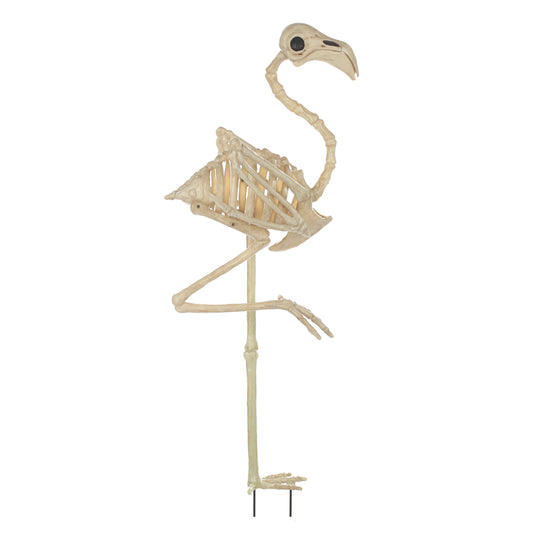 Seasons 33.75 in. Flamingo Skeleton Halloween Decor