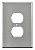 Leviton Silver 1 gang Stainless Steel Duplex Oversized Wall Plate 1 pk