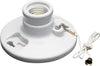 Leviton Porcelain Incandescent Medium Base Ceiling Keyless Lampholder With Chain 1 pk