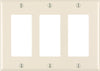 Leviton Almond 3 gang Thermoset Plastic Decorator Wall Plate 1 pk - Open Box