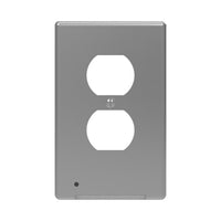 Westek LumiCover Satin Nickel 1 gang Plastic Duplex Nightlight Wall Plate 1 pk