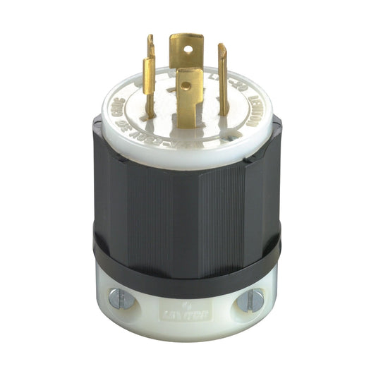 Leviton Industrial Nylon Locking Plug L15-20P 14-10 AWG 3 Pole 4 Wire