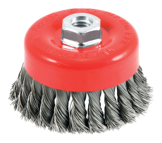 Forney 4 in. D X 5/8 in. Knotted Steel Cup Brush 8500 rpm 1 pc