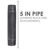 BK Products 3/4 in. MPT x 5 in. L Black Steel Nipple (Pack of 5)