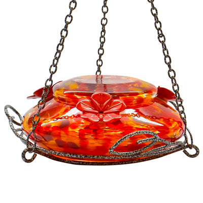 Nature's Way Multicolored Glass/Metal 3-Ports 16 oz. Capacity Nectar Feeder 9 H x 7 W x 7 D in.