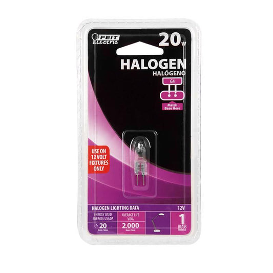 Feit Electric BPQ20T3 20 Watt Halogen Quartz T3 Bi Pin Light Bulb