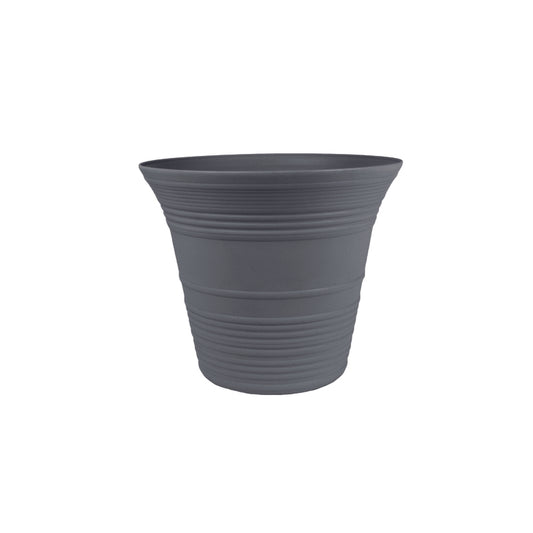 HC Companies Sedona 10 in. H X 12 in. D Plastic Flower Pot Warm Gray