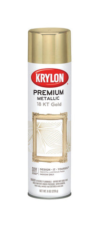 Krylon Gloss 18 KT Gold Metallic Spray Paint 8 oz. (Pack of 6)