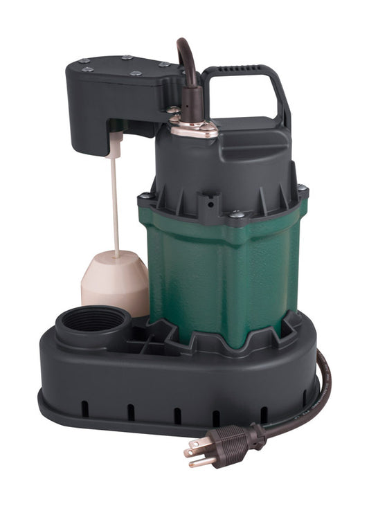 Star Water Systems Cast Iron 1/3 HP 2700 GPH 115V 5.5A Submersible Sump Pump 8 L ft. Cord