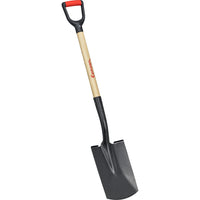 D Grip Wood Handle Square Point Shovel