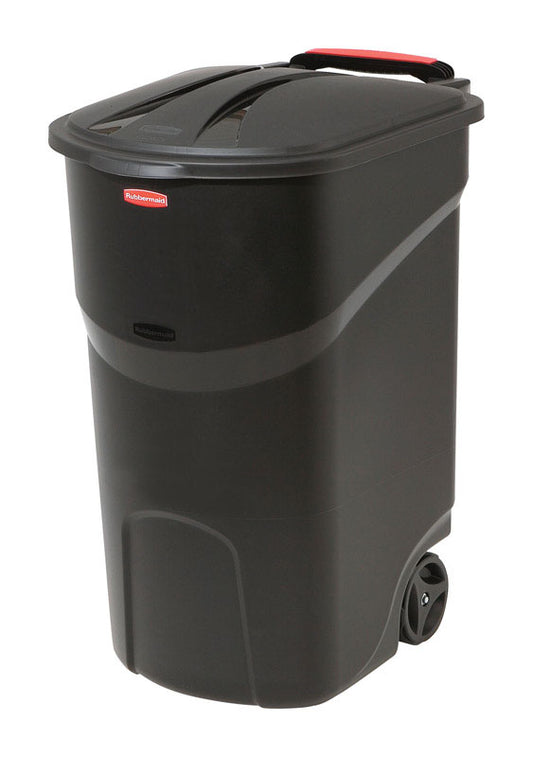 Rubbermaid Roughneck 45 gal Resin Wheeled Trash Can Lid Included (Pack of 3)