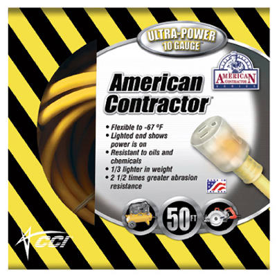 Coleman Cable Ultra-Power Outdoor 50 ft. L Yellow Extension Cord 10/3 SJEOW