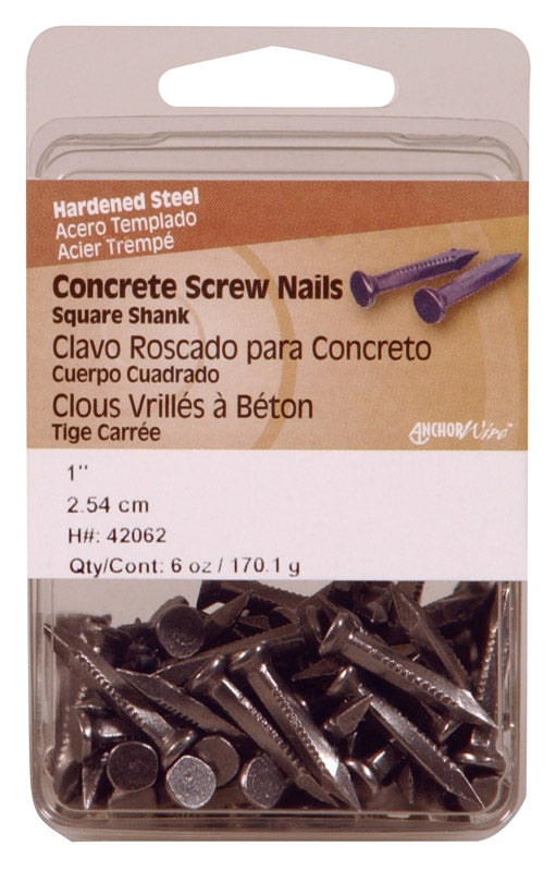 Hillman 1 in. L Concrete Steel Nail Smooth Shank Flat (Pack of 5)