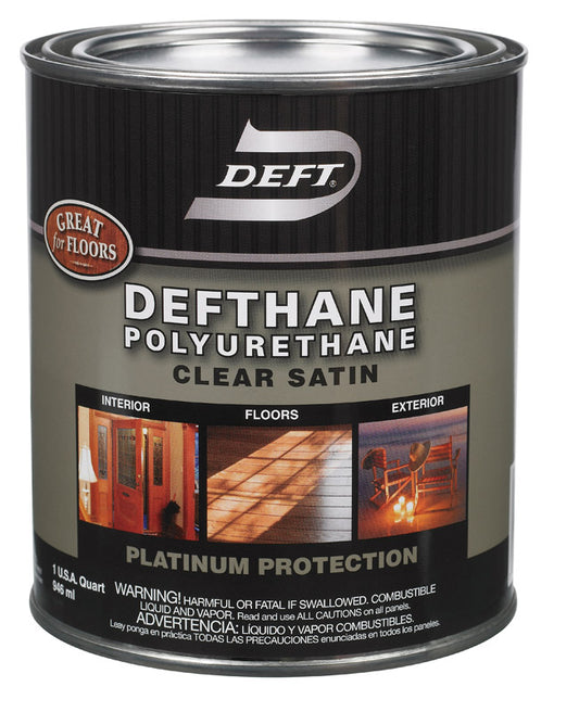 Deft Defthane Satin Clear Polyurethane 1 qt. (Pack of 4)