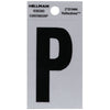 Hillman 2 in. Reflective Black Mylar Self-Adhesive Letter P 1 pc (Pack of 6)