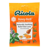 Ricola Herb Throat Drops Honey Herb - 24 Drops - Case of 12