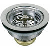 PlumbCraft 3-1/2 in. D Chrome Stainless Steel Spin Lock Basket Sink Strainer Silver