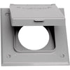 Sigma Electric Gray Metal 2-Gang Square 20/50A Receptacle Cover 4.57 H x 2.83 W in.