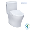 TOTO® WASHLET®+ Aquia IV® Cube Two-Piece Elongated Dual Flush 1.28 and 0.9 GPF Toilet with S7 Contemporary Bidet Seat, Cotton White - MW4364726CEMFGN#01