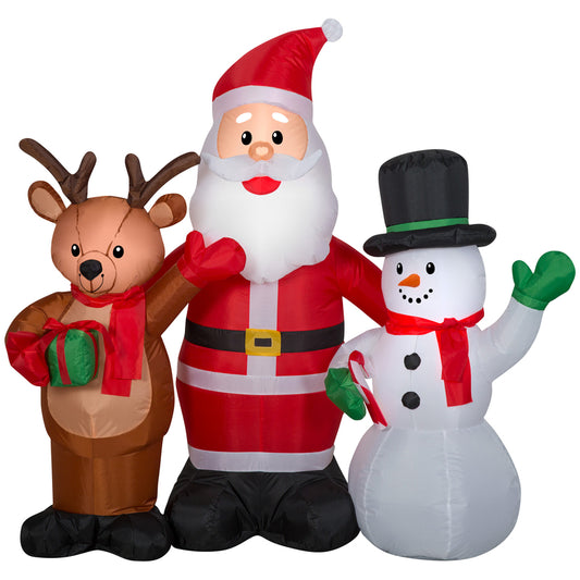 Gemmy LED Reindeer, Santa and Snowman 4 ft. Inflatable