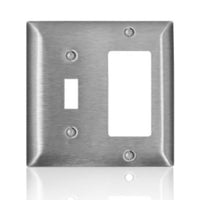 Leviton C-series Satin 2 gang Stainless Steel Decorator/Toggle Wall Plate 1 pk - Open Box