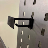 Black Metal Power Wing Panel Hook Peg Hook with Bin Tag Holder 10 pk