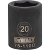 DeWalt Directtorque 20 mm X 1/2 in. drive Metric 6 Point Impact Socket 1 pc