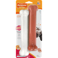 Nylabone Power Chew Bone Dog Toy Large 2 Pack Chicken and Bacon Flavor