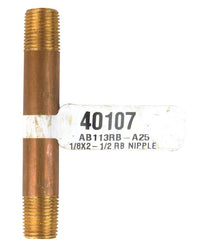JMF 1/8 in. Male x 2-1/2 in. L Male Brass Nipple (Pack of 2)